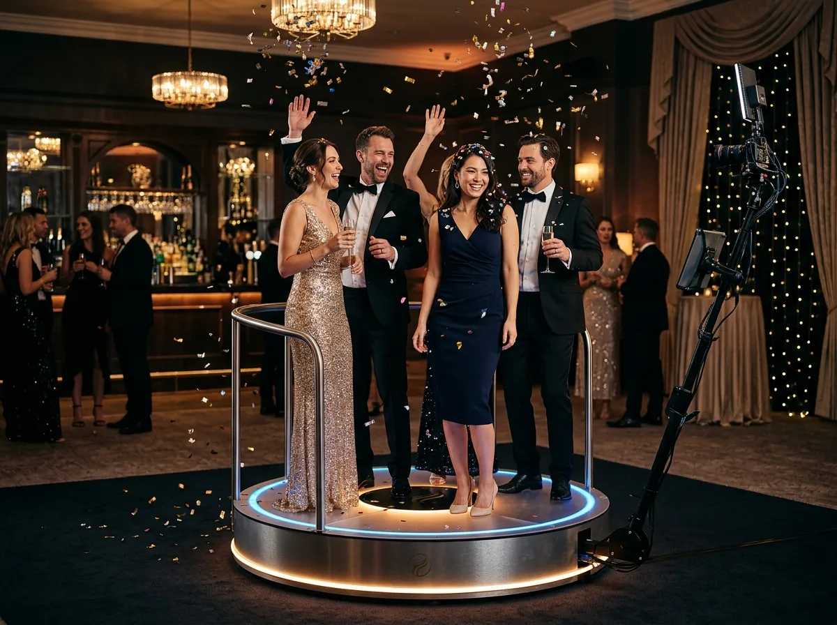 360 video spinner booth gala opstelling